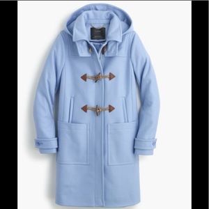 J. Crew Melton Wool Lt Blue Toggle Coat WORN ONCE!